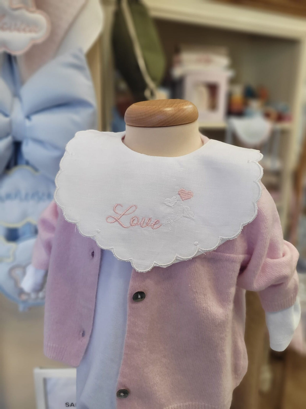 Bavaglino in lino bianco Love