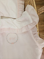 Copertina neonato in plumetis con rouche