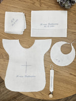 Coordinato Battesimo con smerlo in lino