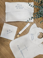 Coordinato Battesimo con smerlo in lino