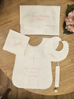 Coordinato Battesimo con smerlo in lino