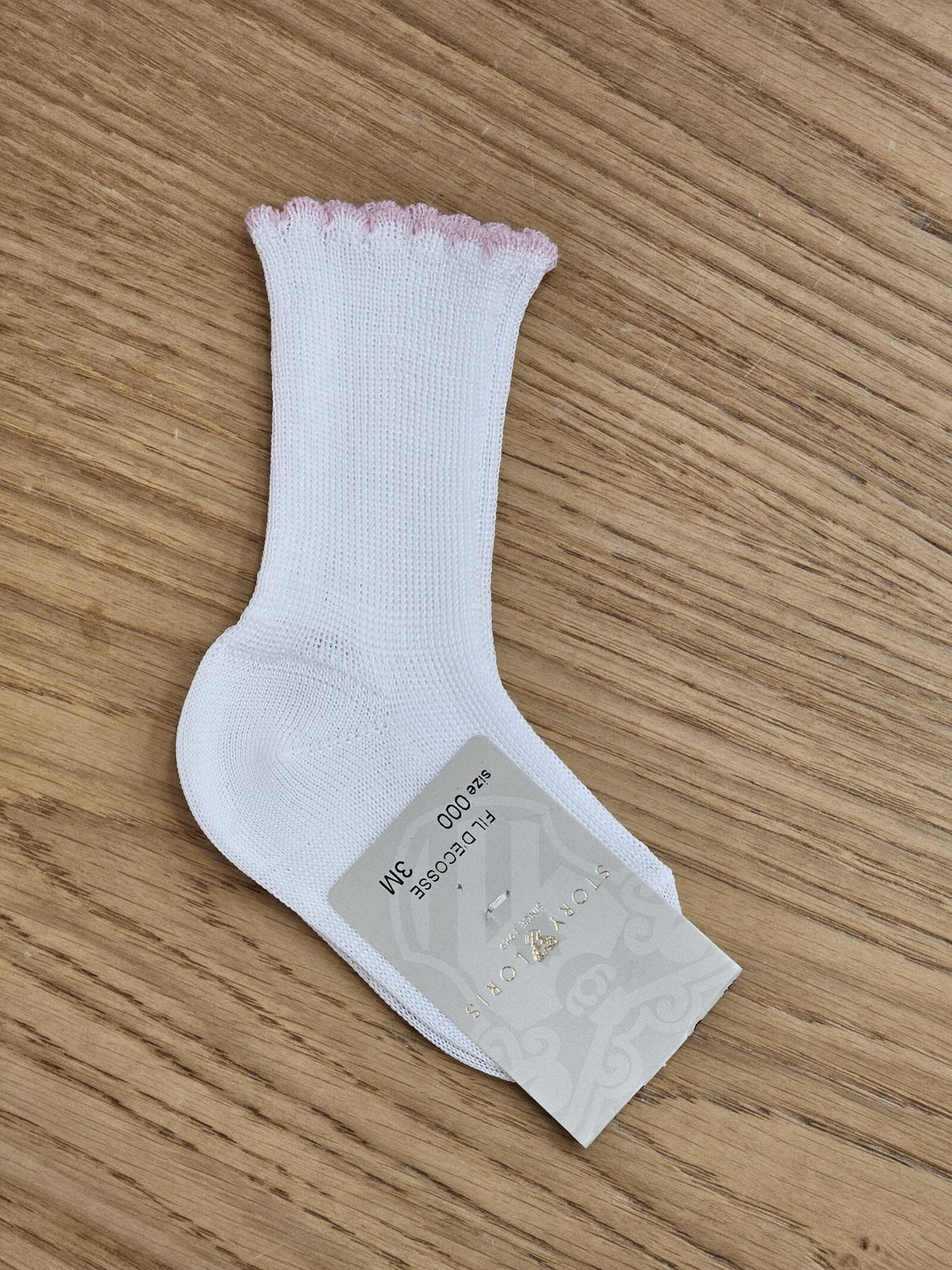 Calzini Neonato bianchi in filo di scozia - Story Loris