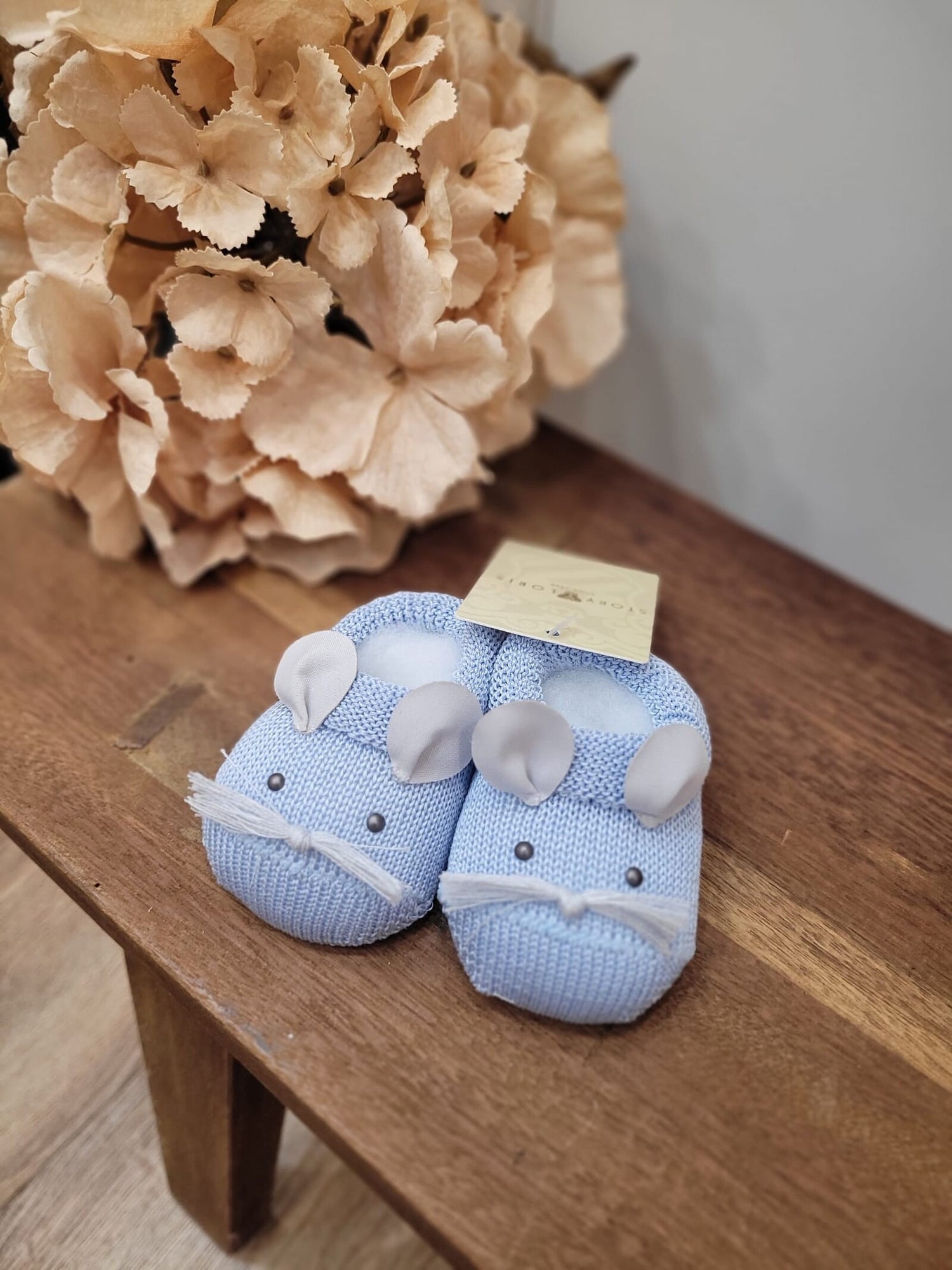 Scarpine neonato in filo di cotone - Mouse
