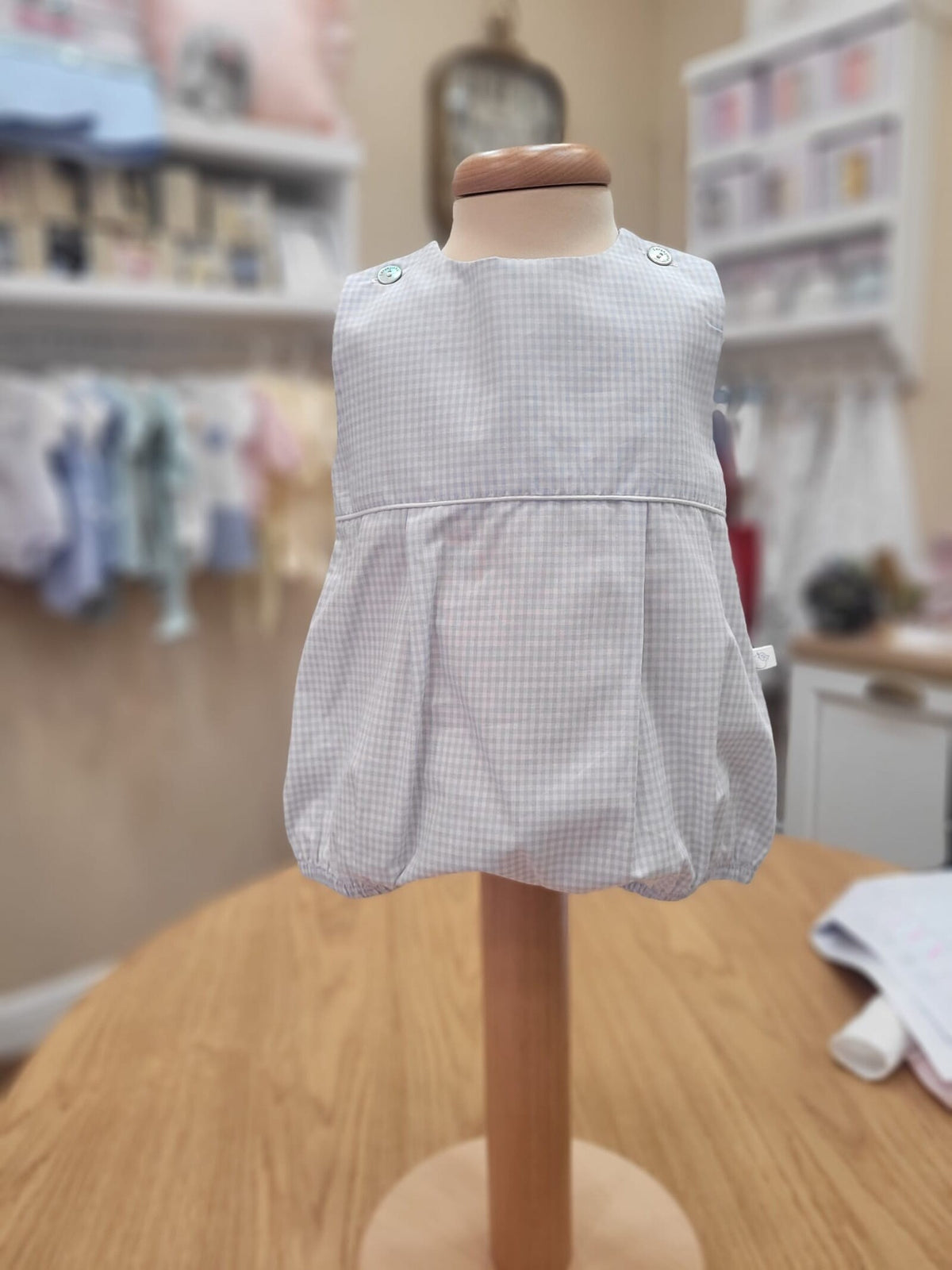 Pagliaccetto neonato a quadretti in cotone