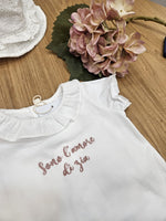 Body mezza manica con colletto a rouche