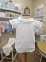 Body mezza manica con colletto a rouche