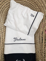 Coordinato nascita in cotone blu, Completo in cotone per carrozzina