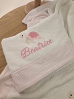 Telo bagnetto in spugna di cotone con cornice in piquè