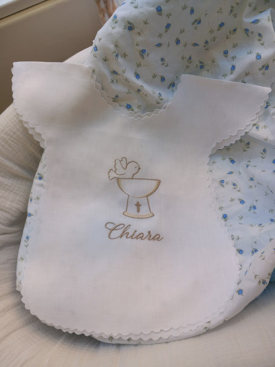 Camicino battesimale in lino con smerlo