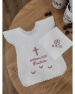 Coordinato Battesimo, Camicino e fazzoletto con smerlo