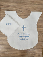 Coordinato Battesimo, Camicino e fazzoletto con smerlo