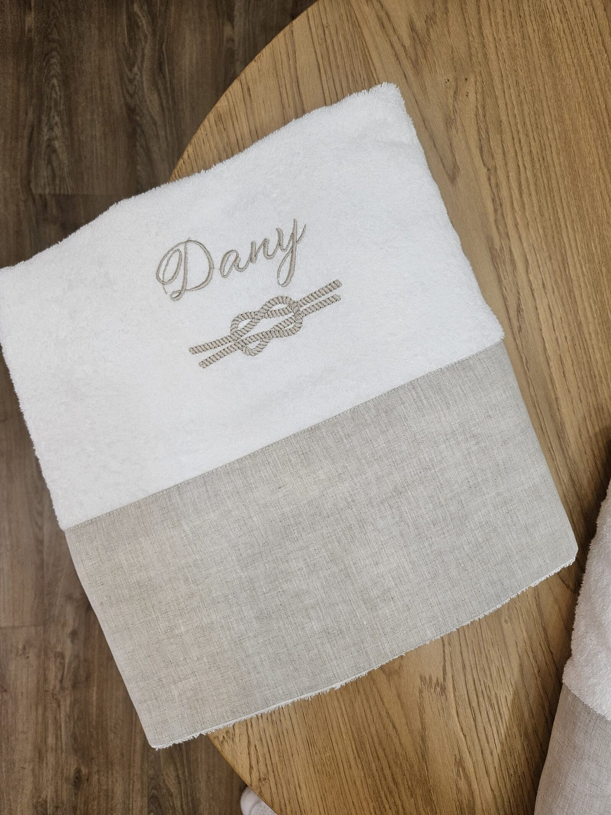 Telo Mare in Spugna di cotone e lino personalizzato