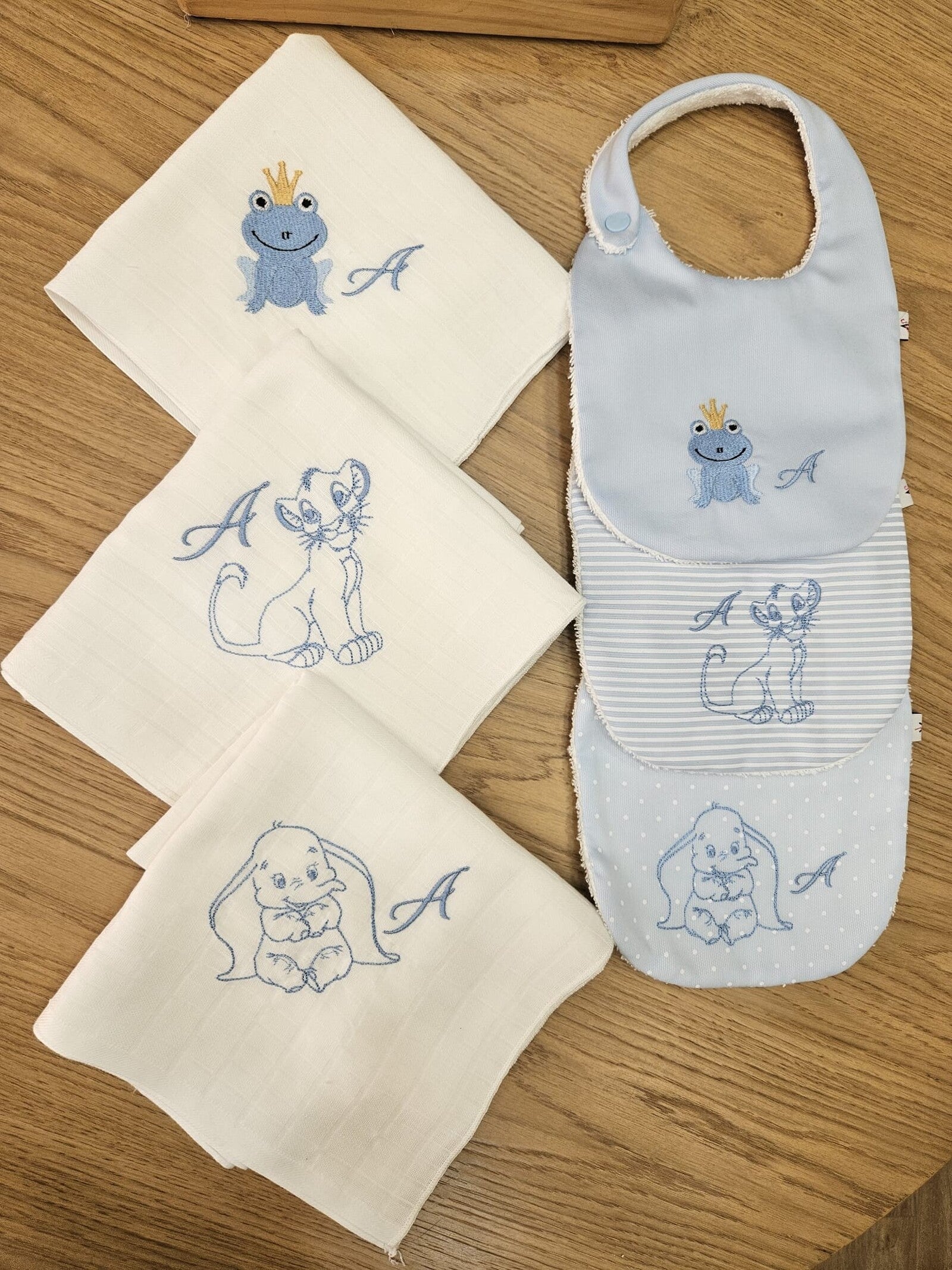 Coordinato Bavaglino Merendina e Quadrato in cotone