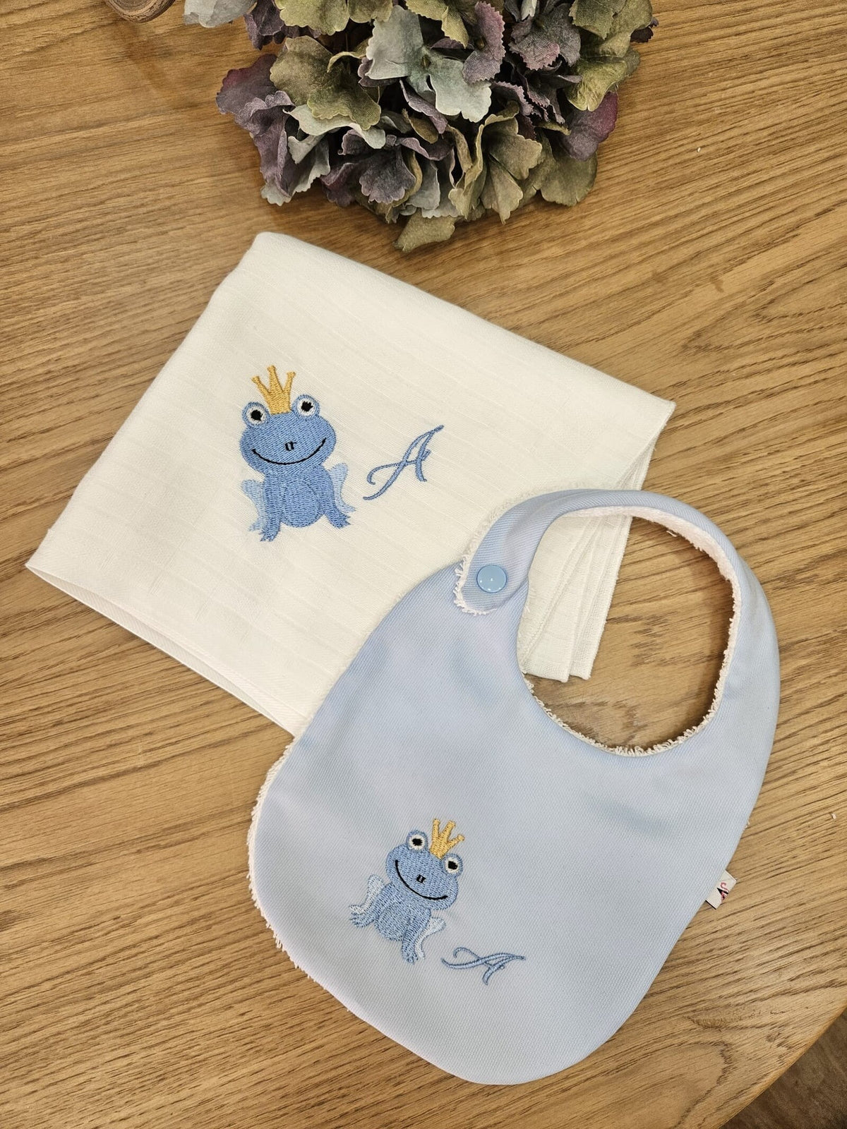 Coordinato Bavaglino Merendina e Quadrato in cotone