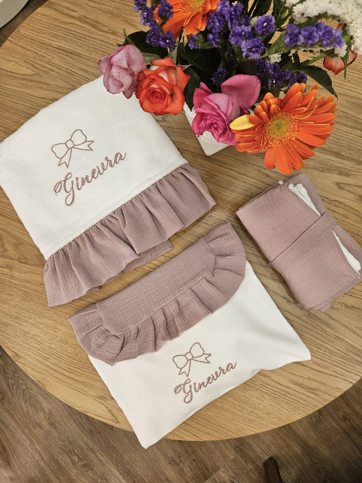 Coordinato per il Cambio, busta nascita, fasciatoio portatile e telo in spugna di cotone