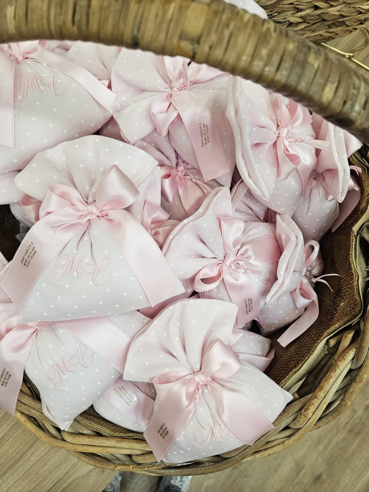 Sacchetto portaconfetti in piquet di cotone basic