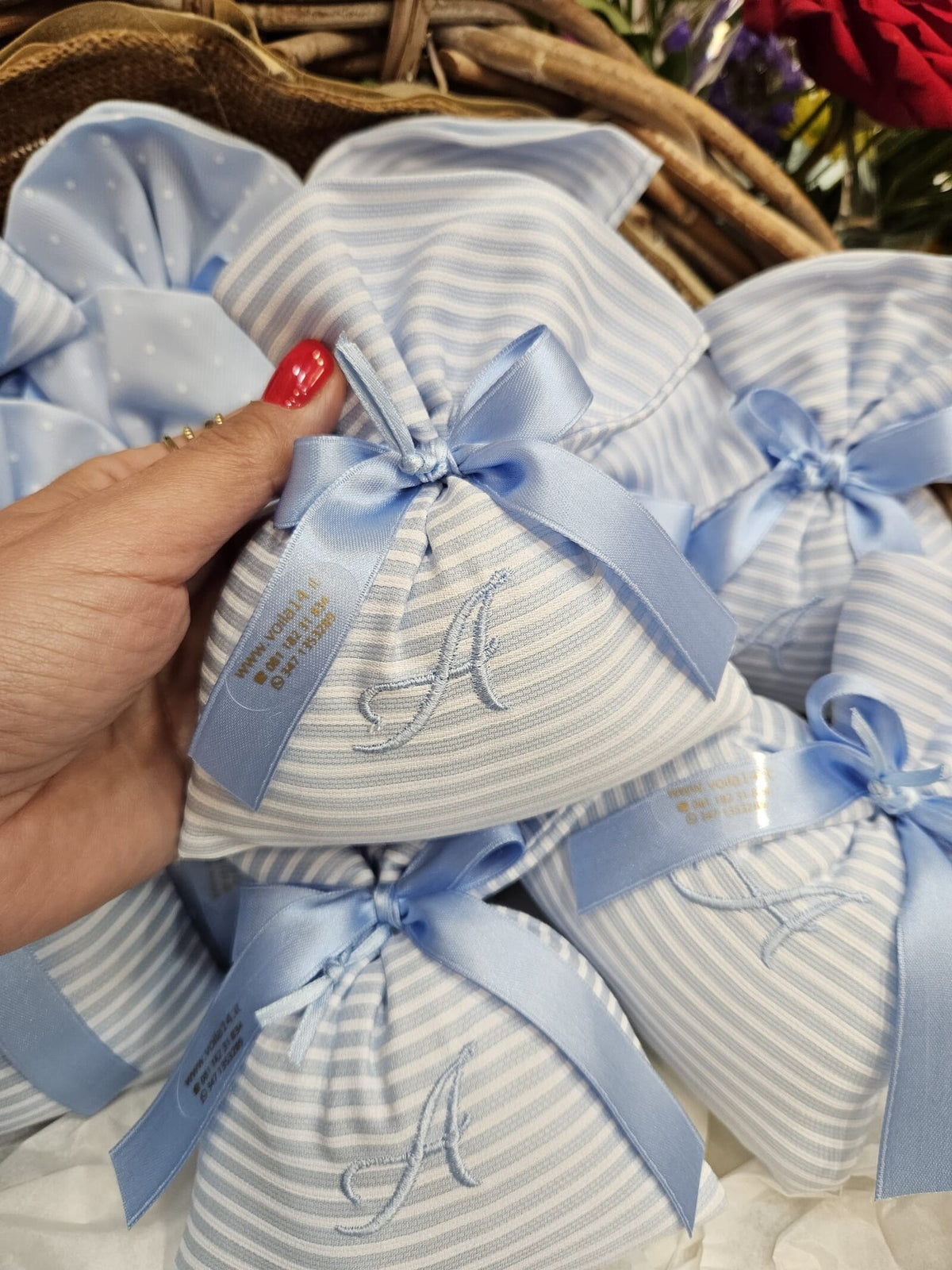 Sacchetto portaconfetti in piquet di cotone basic