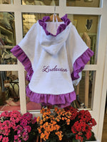 Accappatoio Poncho spugna con rouche in plumetis