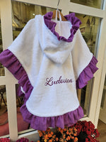 Accappatoio Poncho spugna con rouche in plumetis