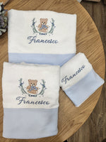 Coordinato bagno Teddy Love in spugna di cotone