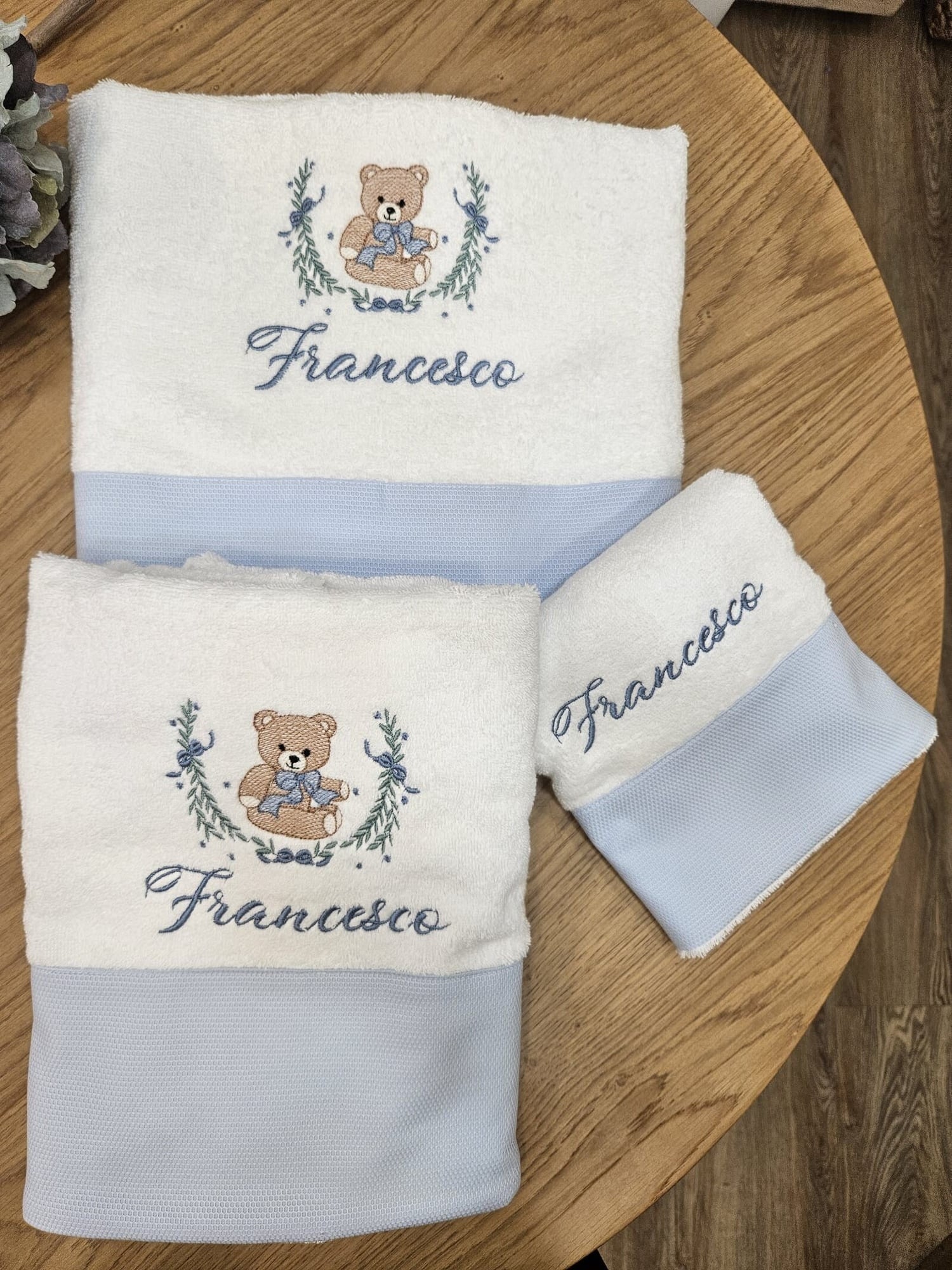 Coordinato bagno Teddy Love in spugna di cotone