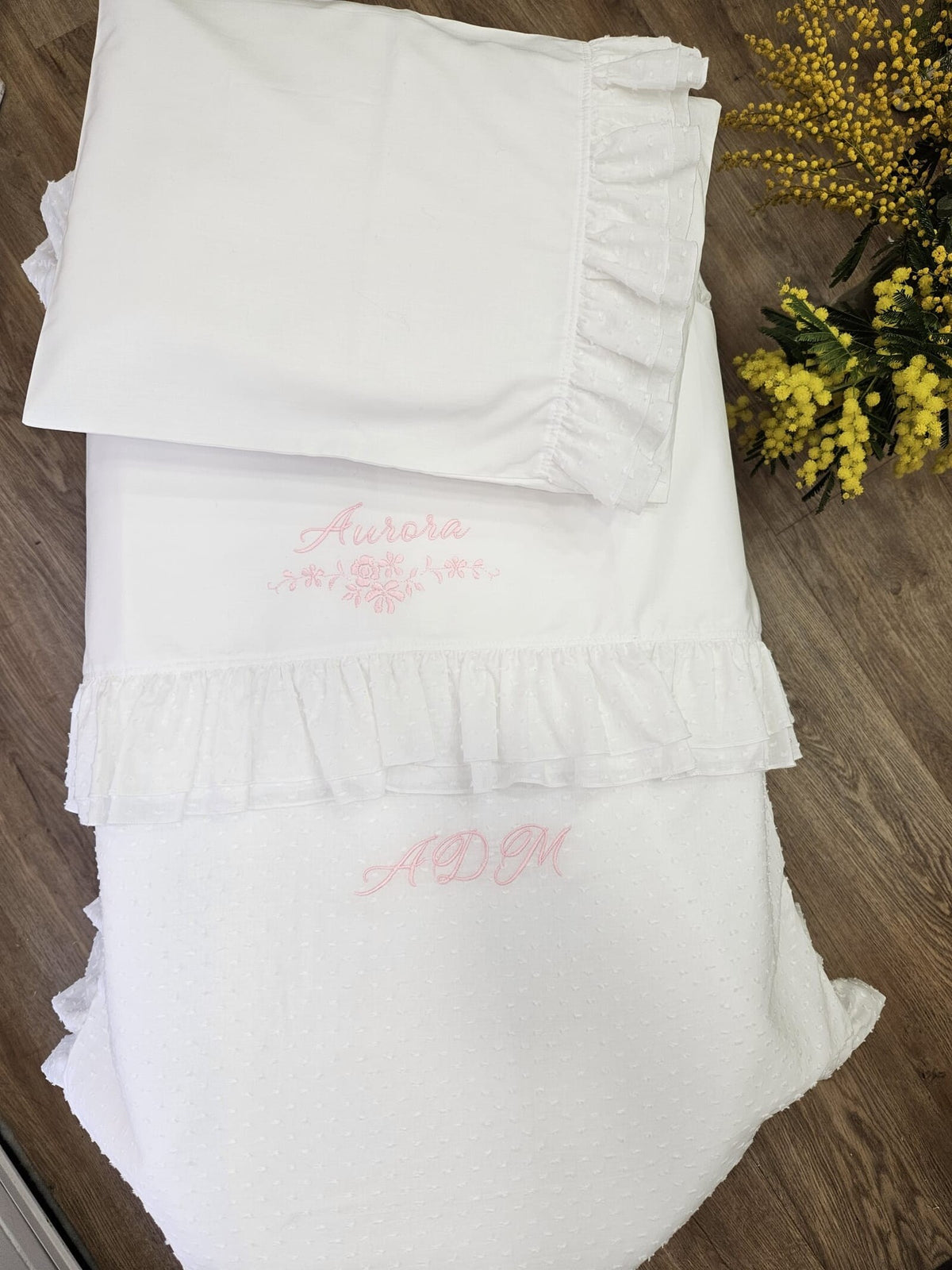 Coordinato nascita, Completo in cotone e plumetis