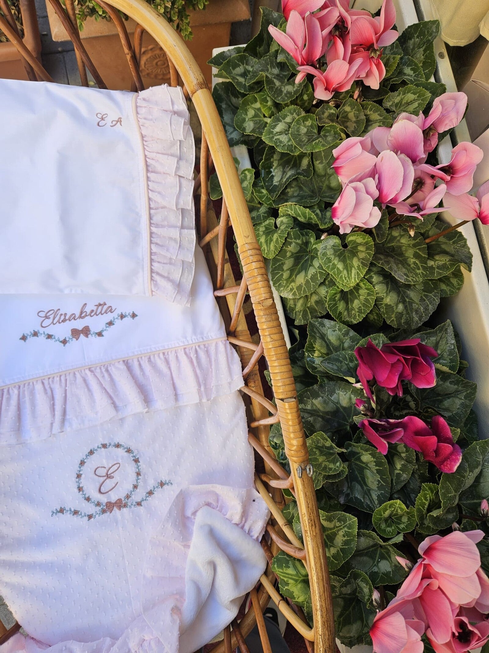 Coordinato nascita, Completo in cotone e plumetis