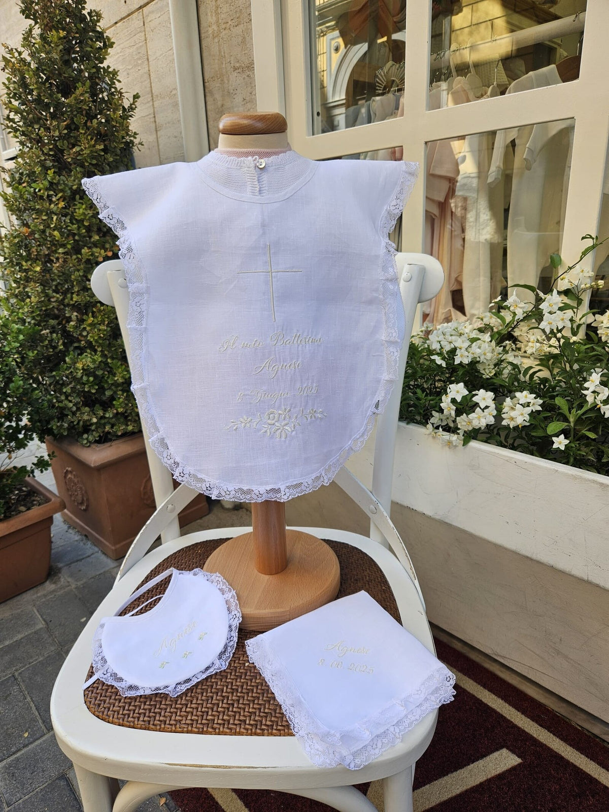 Coordinato Battesimo con pizzo