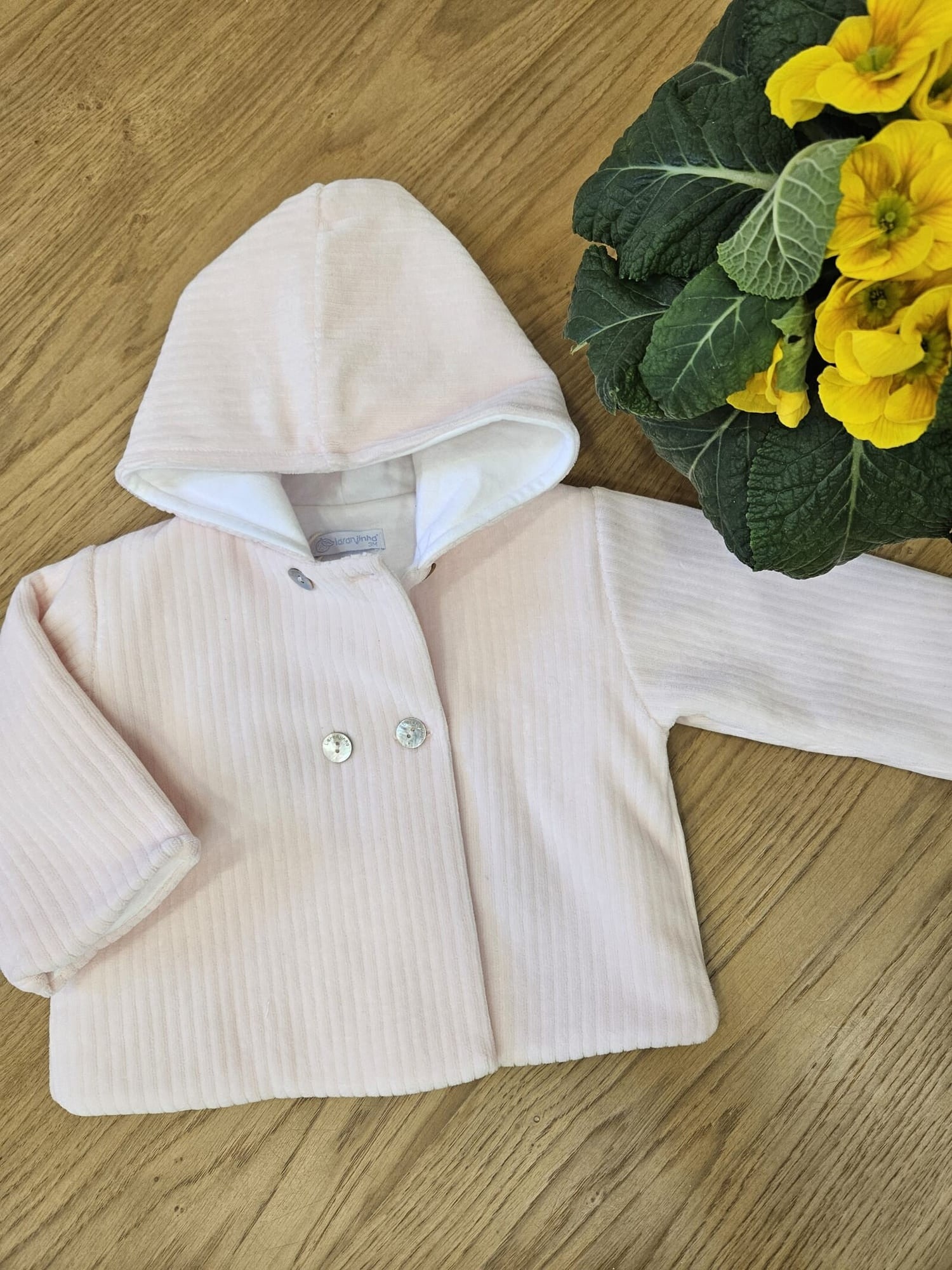 Giacca con cappuccio in velluto a coste