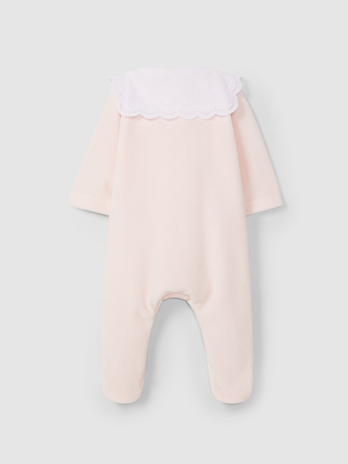 Tutina in velluto con colletto in pizzo sangallo