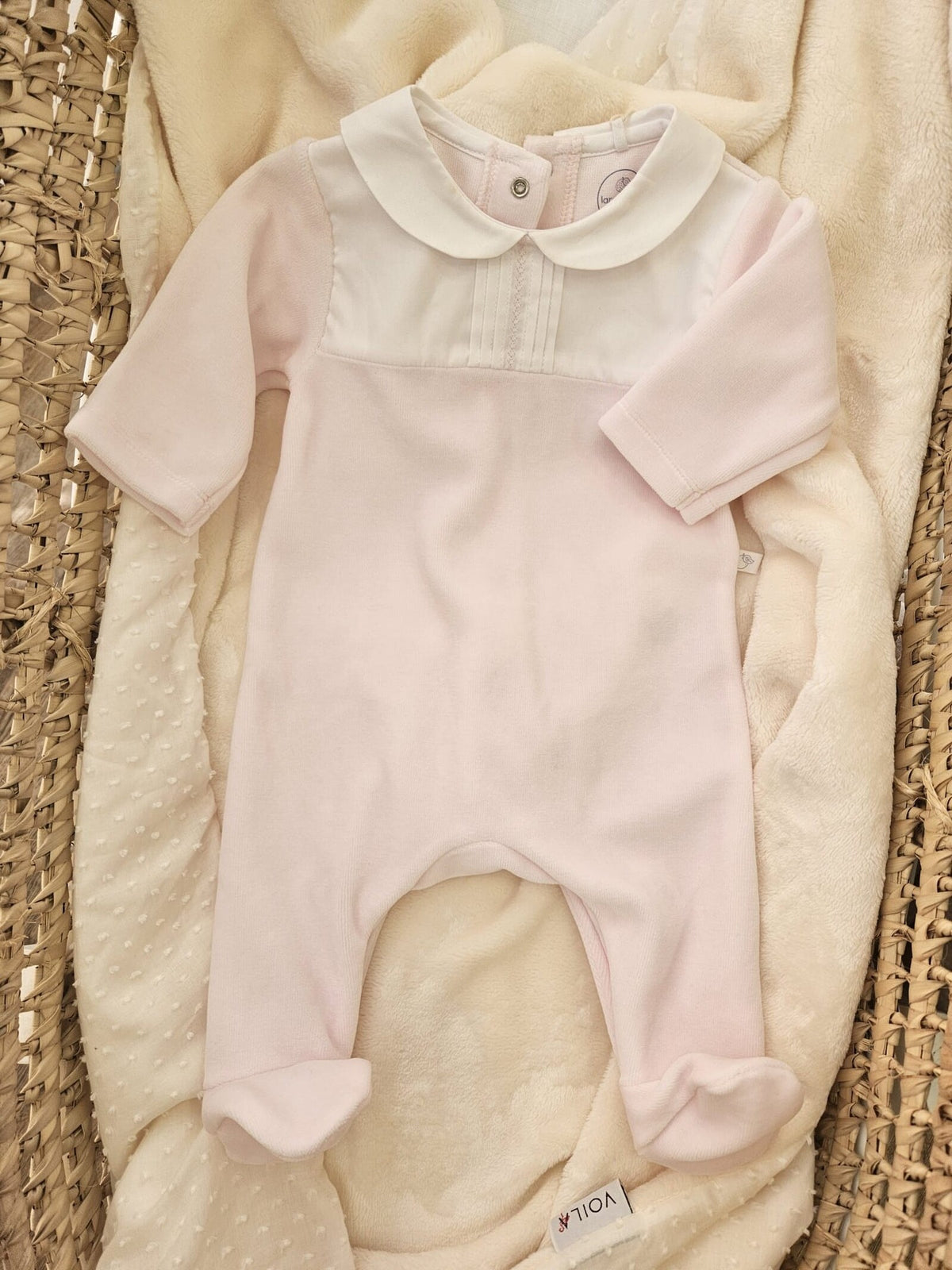 Tutina in velluto con tessuto effetto ricamato