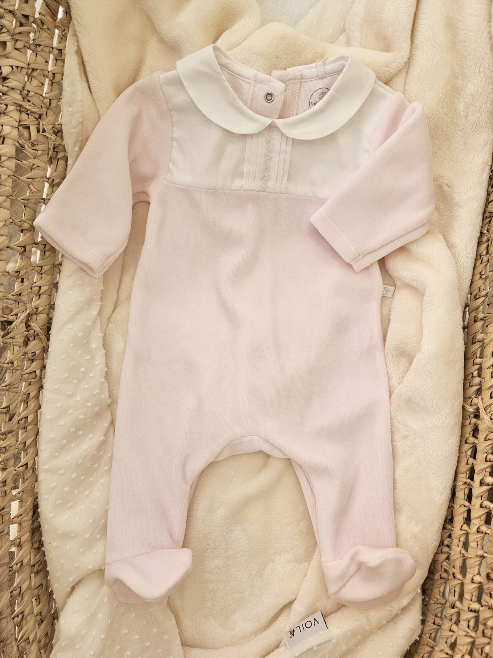 Tutina in velluto con tessuto effetto ricamato