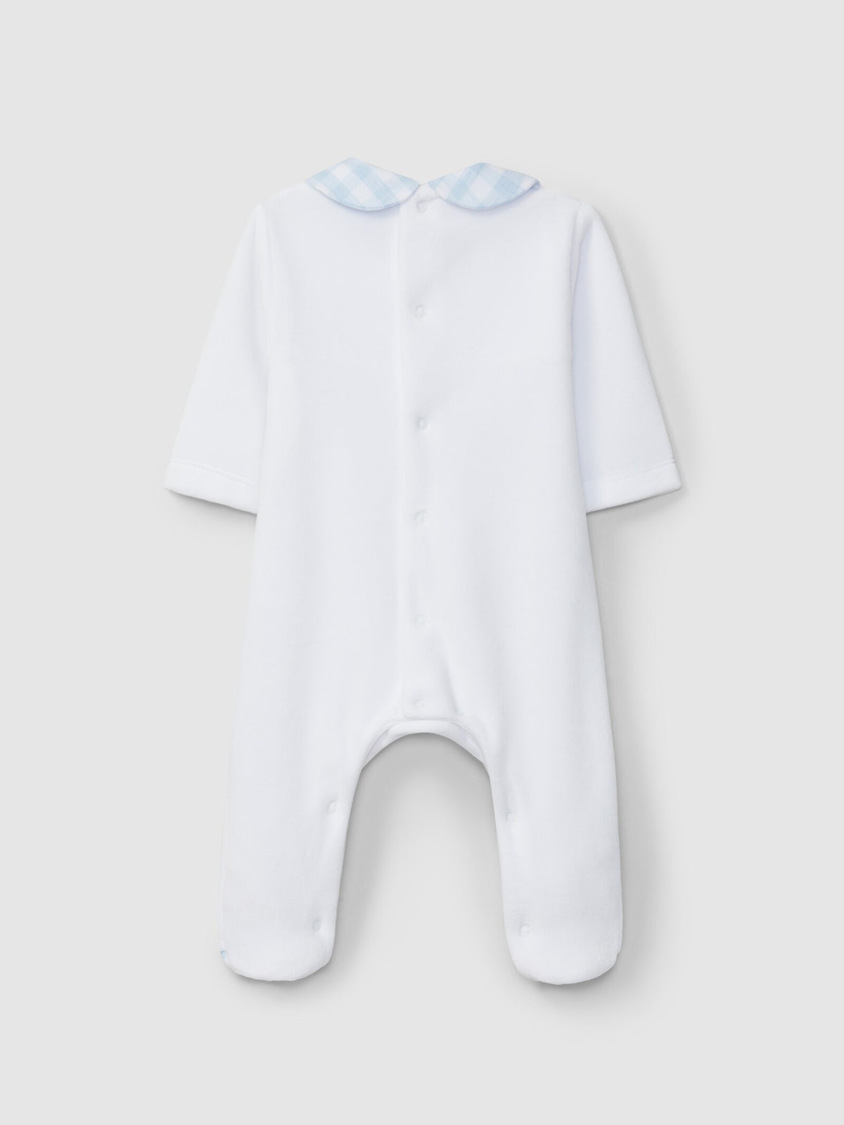 Tutina in jersey di velluto con punto smock