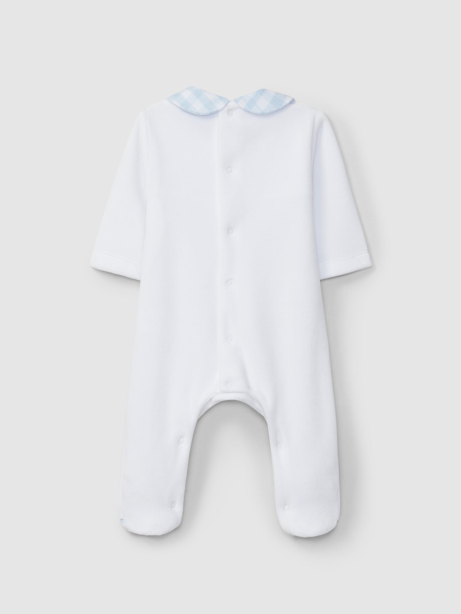 Tutina in jersey di velluto con punto smock