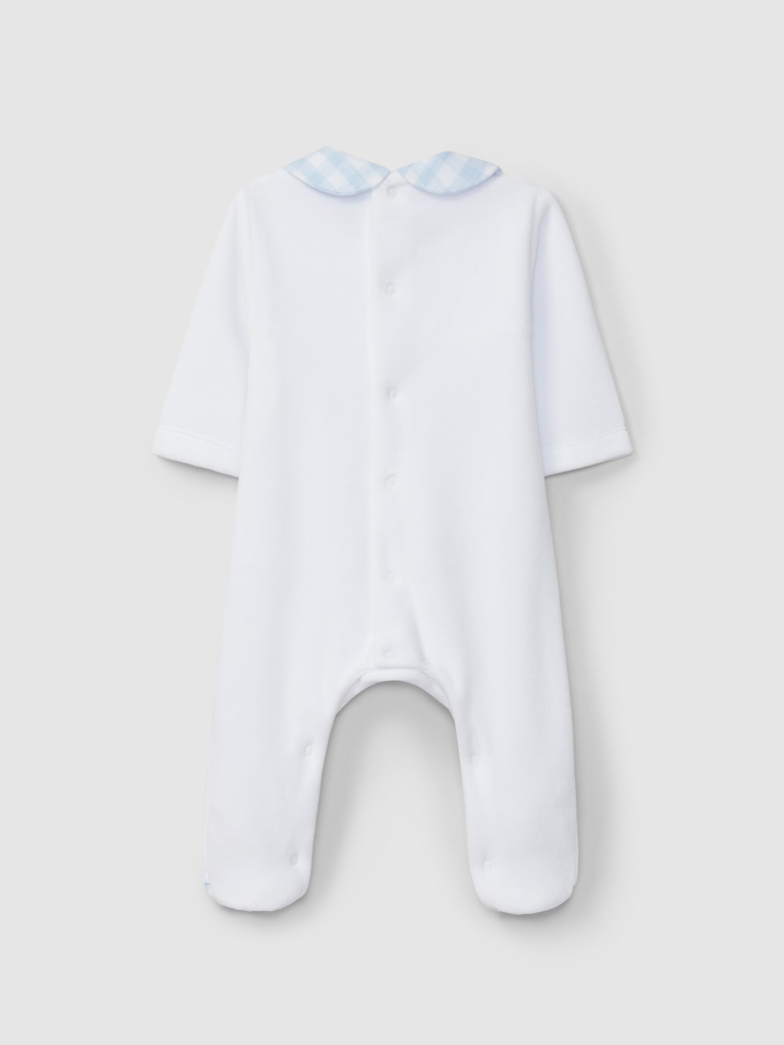 Tutina in jersey di velluto con punto smock