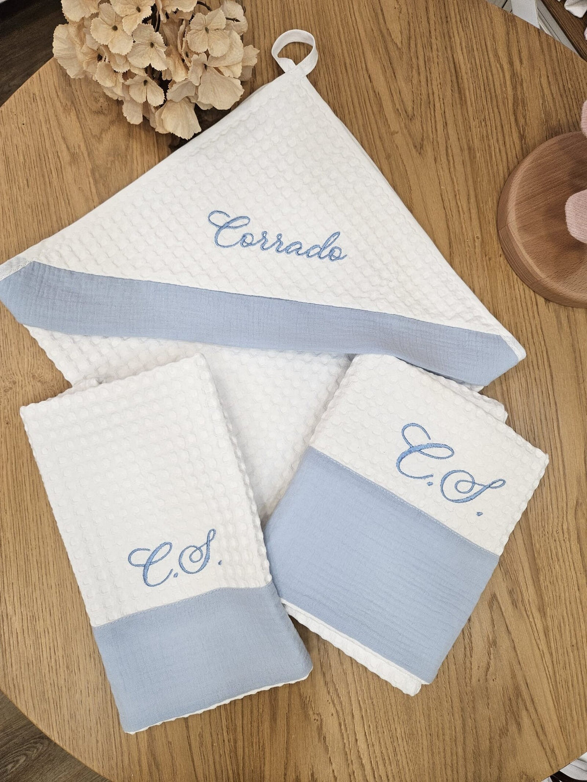 Coordinato bagnetto in apone e mussola