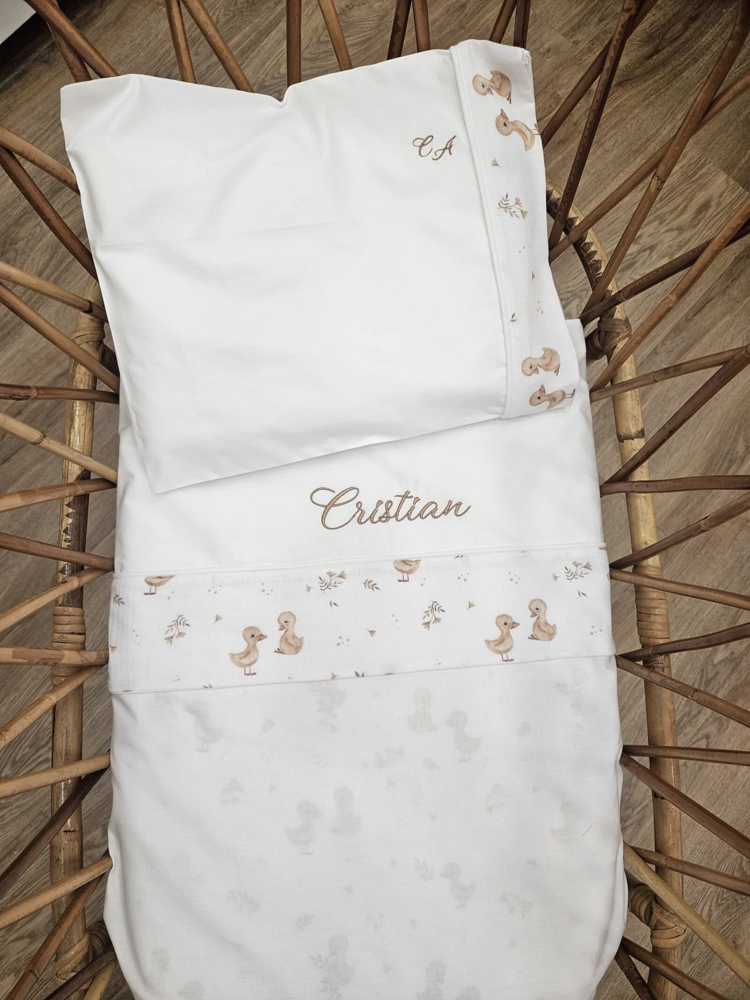 Coordinato mousse lenzuolino, quadrato e bavaglino