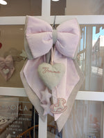 Fiocco Nascita in lino e plumetis modello Leonardo