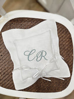 Cuscino portafedi in puro lino bianco