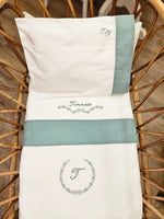 Coordinato nascita Roseline in cotone bianco, Completo in cotone per carrozzina