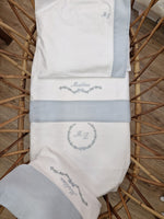 Coordinato nascita Roseline in cotone bianco, Completo in cotone per carrozzina