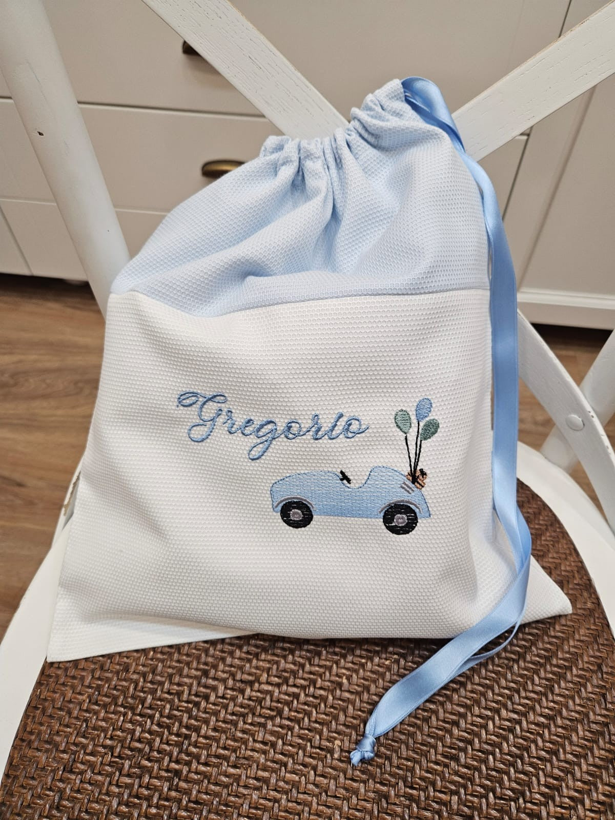 Set asilo personalizzato, sacca e asciugamanino