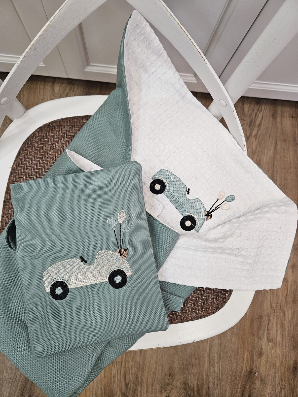 Coordinato per il Cambio, borsello e fasciatoio portatile in cotone