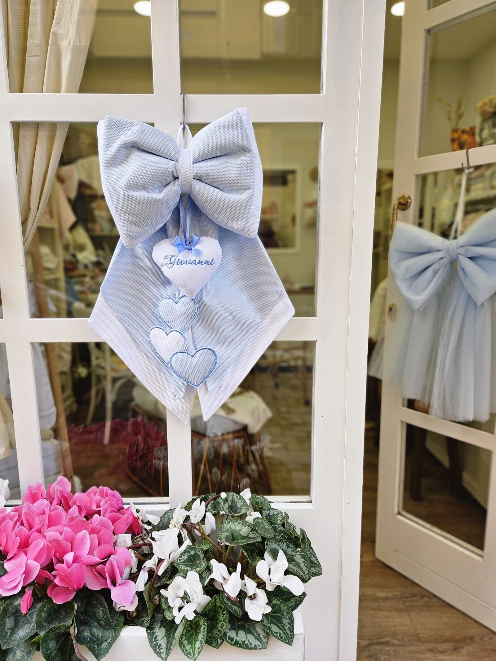 Fiocco Nascita Baby Love con pendenti modello Leonardo