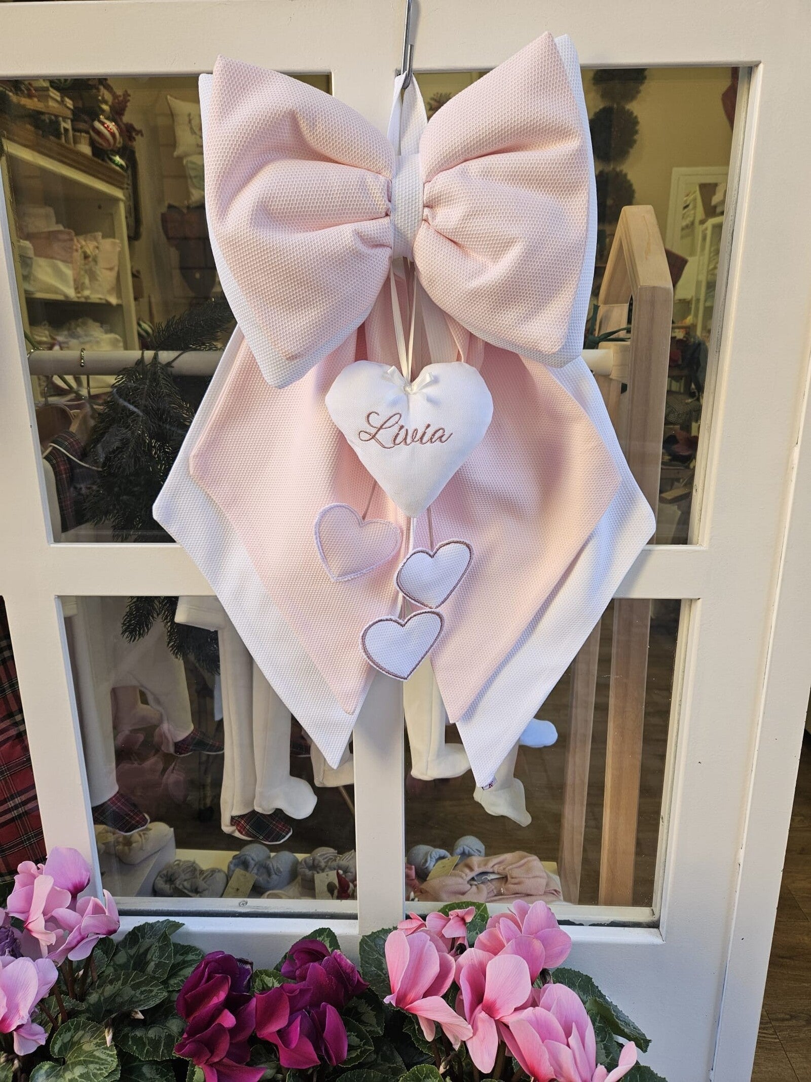 Fiocco Nascita Baby Love con pendenti modello Leonardo