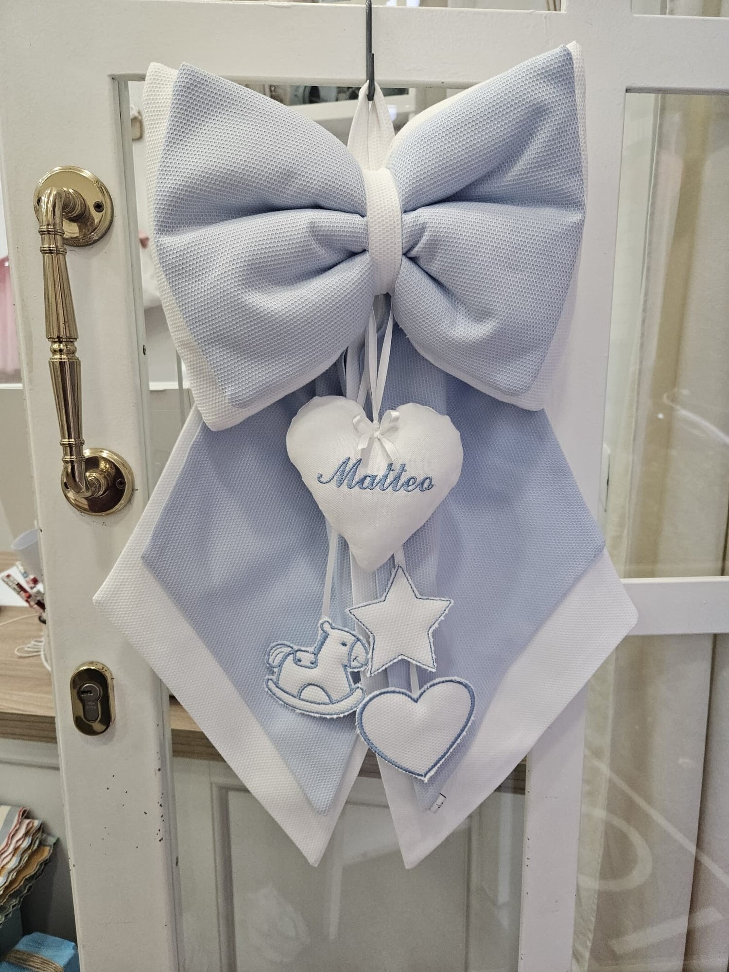 Fiocco Nascita Baby Love con pendenti modello Leonardo