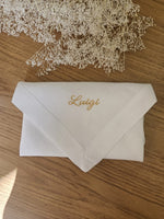 Tovagliolo in lino bianco personalizzato