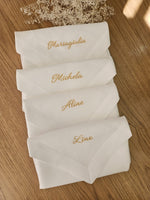 Tovagliolo in lino bianco personalizzato