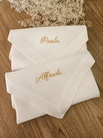Tovagliolo in lino bianco personalizzato