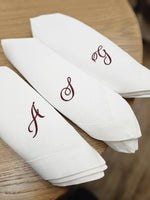 Tovagliolo in lino bianco personalizzato